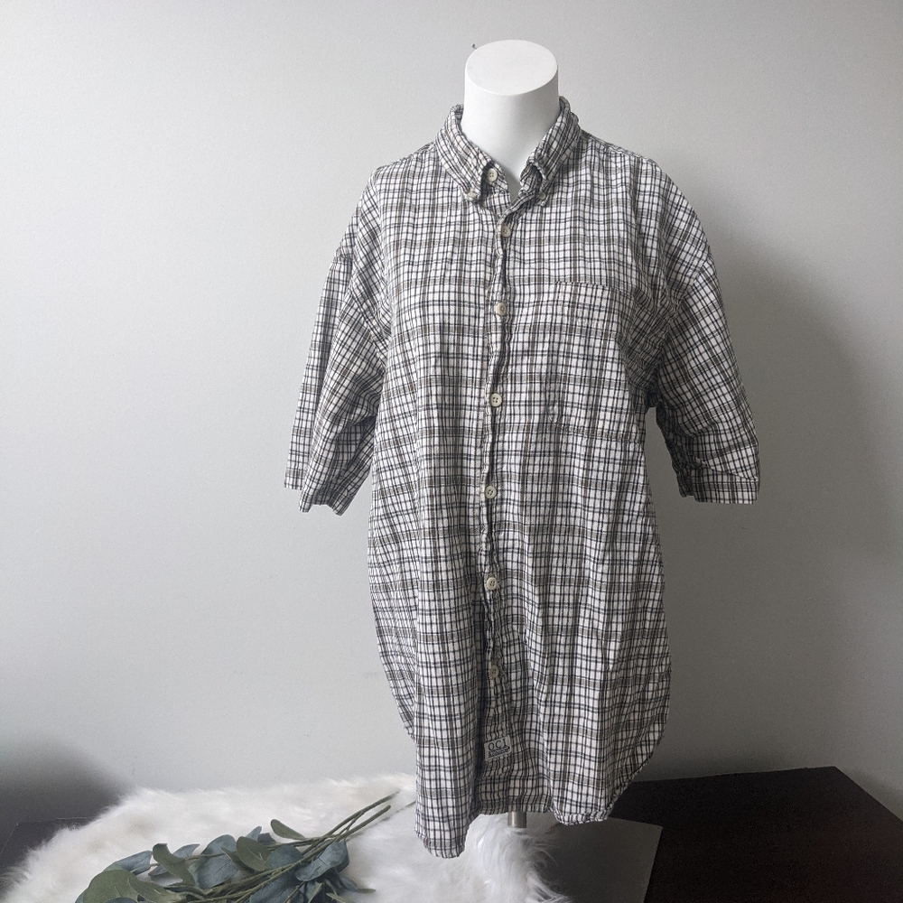 OLD COLLEGE INN SZ L PLAID SHORT SLEEVE